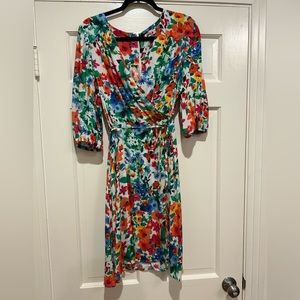 Floral Dress with Waist Tie
